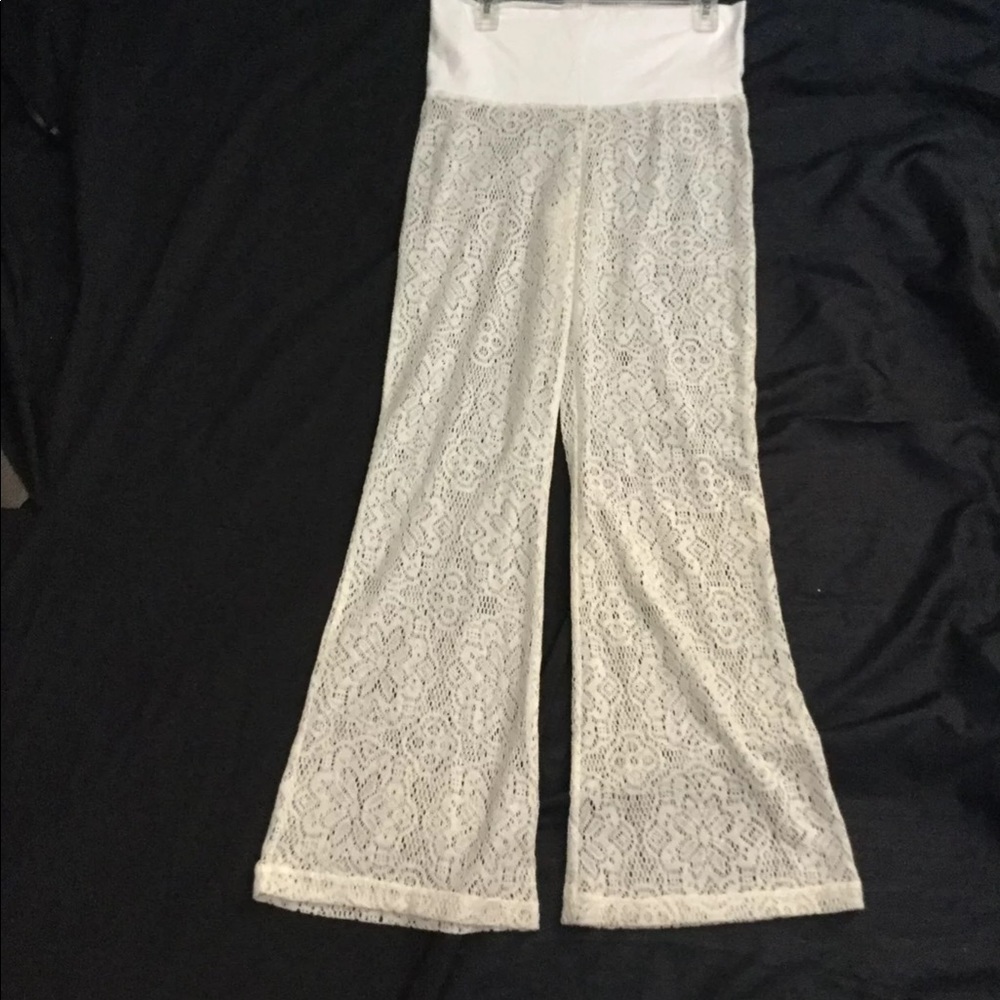 Beach see through lace cover up pants M
